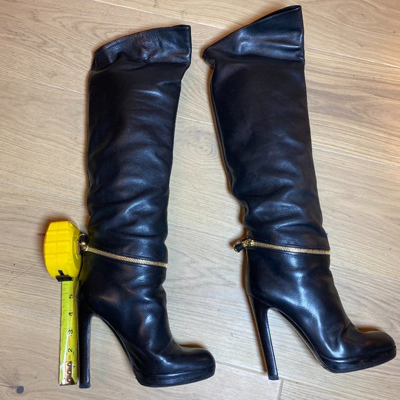 Sergio Rossi Black Leather Knee High Boots  (Size 36) - Brand new No Box - Picture 5 of 7